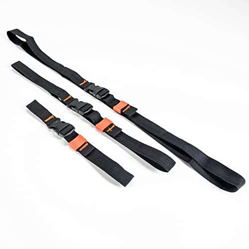 GEAR AID Utility Straps with Side-Release Buckle, Secure and Compress Camping, Biking, Hunting, Boating Gear, 1" Width, 40" Length - size: 1" x 40", style: 2 Straps