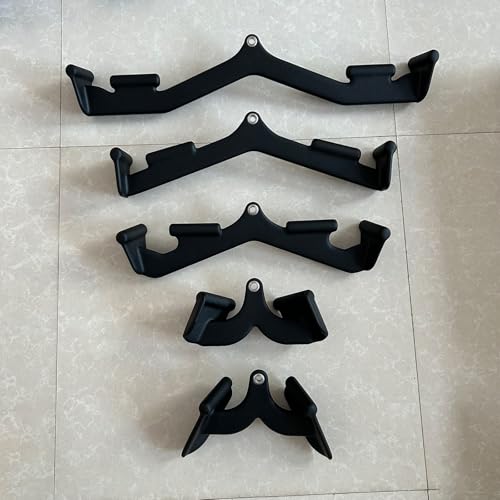 BLUSLM Lat Pull Down Bar T bar Row Attachment, V Bar Tricep Lat Pulldown Attachments, Back Strength Training Bar for Home Gym Exercise Cable Machine Attachments - color: Black 13