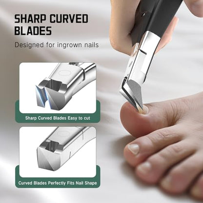 Upgrade Nail Nippers Professional Podiatrist Ingrown Toenail Clippers for Seniors Men,Slanted Eagle Beak Nail Clippers for Thick Toe Nails Cutter, Cuticle Remover Trimmer,Ingrown Toenail Scissors - style: 1PCS（120°Ingrown）
