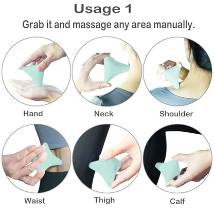 Trigger Point Massage Ball Manual Massager Tool 2.8”×2.9”. Green | Silicone Massage Ball for Muscle Knot Deep Tissue Myofascial Release Physical Therapy Hip Flexor Iliacus Psoas Hand Foot Back - color: Green