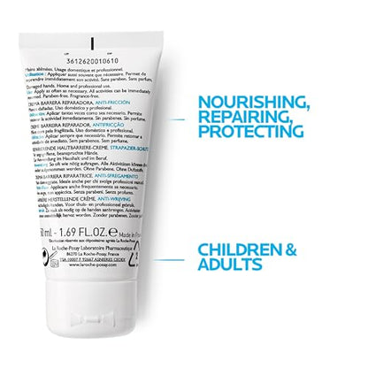La Roche-Posay Cicaplast Hand Cream, Instant Relief Moisturizing Hand Lotion for Dry Hands, Shea Butter Lotion for Dry Cracked Hands, Non Greasy, Fragrance Free - size: 1.69 Fl Oz (Pack of 2)