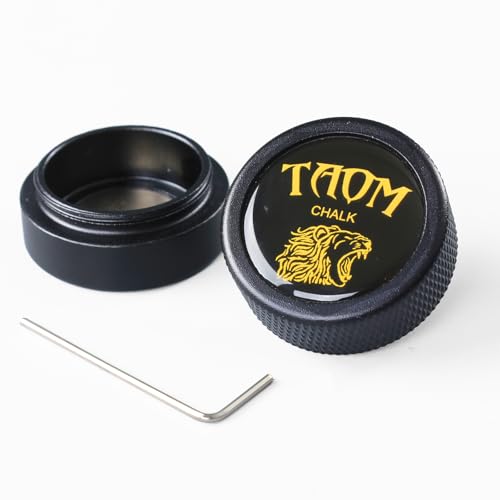 Banly Round Shaped Pool Chalk Holder, Portable Pool Chalk Cubes, Magnetic Mini Chalk Holder Pool Billiards, Pool Cue Chalk Case Container Box for Billiard Cue Tip Tool Pool Table Snooker Accessories - color: 1-Black Holder