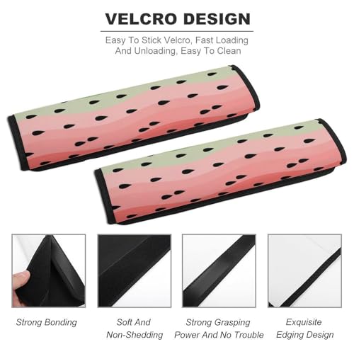 1 Pair Soft Padded Seat Belt Cover for Child, Most Cars, Summer Fruit Red Green Watermelon Shoulder Harness Cover, Neck and Shoulder Support - color: Pattern 236