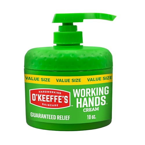 O'Keeffe's Working Hands Hand Cream in a Pumpable Jar for Extreme Dryness – 10oz Pump (1 Pack) - Repairing Skincare for Cracked, Dry Hands - size: 10 Ounce (Pack of 1), style: 1 Pack