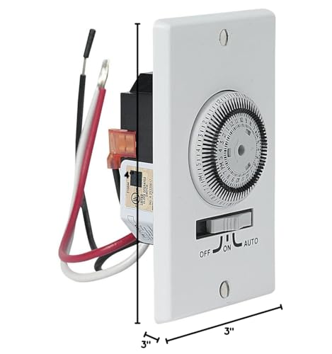Intermatic IW700K Heavy-Duty Mechanical in-Wall Timer - 20 A Rating, 72 Trippers for 36 ON/Off Events - 3-Way Switch, Easy Installation, 3-Position Override