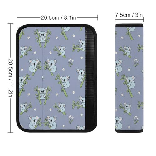 Universal Fit Cute Koala Purple Blue Seat Belt Shoulder Pad for Adult Use, Most Cars, 1 Pair Harness Pads Strap Anti-Slip Pad - color: Pattern 944