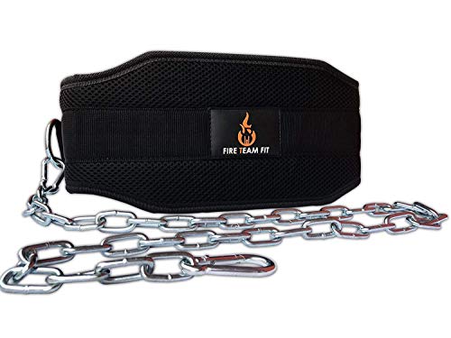 Weighted Belt with Chain, For Pullups, Dips, Weight Lifting, Powerlifting, & Cross Training - color: Black