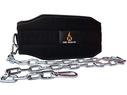 Weighted Belt with Chain, For Pullups, Dips, Weight Lifting, Powerlifting, & Cross Training - color: Black