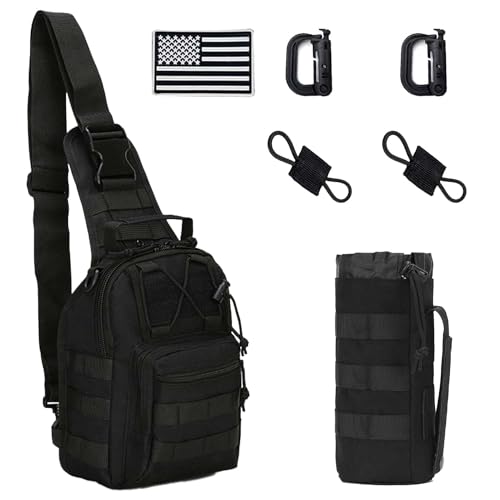 Tactical Sling Bag for Men，Small Tactical Bag for Men (Black) | Tactical shoulder bag designed for outdoor activities such as hiking and hunting - color: Black