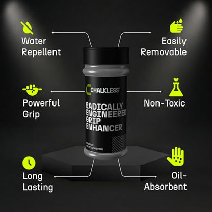 Chalkless Grip Enhancer - Premium Liquid Chalk Alternative & Less Mess Hand Chalk for Weightlifting, Powerlifting, Yoga, Gaming, Climbing, and More, Non-Toxic Long-Lasting & Reliable - style: 8 Gram