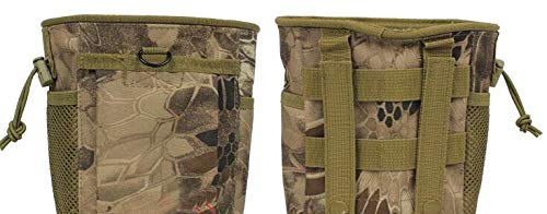 DLP Tactical Multipurpose MOLLE Utility Pouch – 8x6x3 Bag for Tools Mags NVG Chalk or Gear – Nylon Dump Pouch with Side Pockets Hook & Loop Front Pocket and Shock Cord Closure - color: HLD