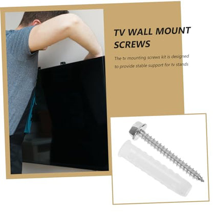 Zerodeko 10Sets Tv Mounting Screws Kit with Concrete Wall Anchors Reliable Hardware for Stable Support Wall Mounts Compatible with Various Designs