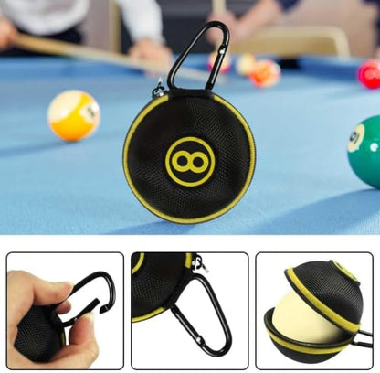 2-1/4" Professional Training Pool Billiard Ball, White Cue Ball with 6 Red Dots with Cue Ball Case - color: Yellow Case