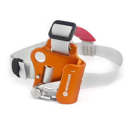 NewDoar Foot Ascender Riser Rock Climbing Mountaineering Equipment Climbing Device - color: Left Orange