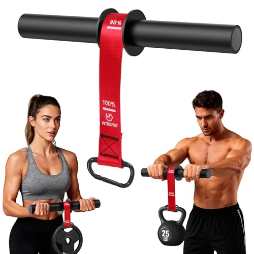 FitBeast Wrist Roller Forearm Exerciser and Forearm Strengthener | Foam handle forearm trainer. Ideal for wrist control, grip strength and daily forearm strength training. - color: Red