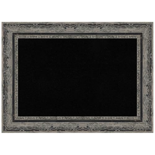 Amanti Art Black Cork Board for Wall, 16x22 Vision Board with Black Frame, Small Corkboard Office Decor for Home Organization, Traditional Corkboard Pinboard to Display Items for Home Organization - color: Filigree Matte Black, size: 22" x 16"