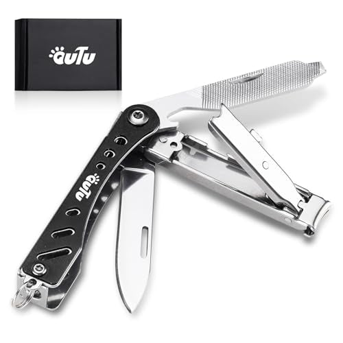 OUTU Nail Clippers Multitool,Nail File,Bottle Opener,Utility Tool with Gift Box(Black) - style: Black
