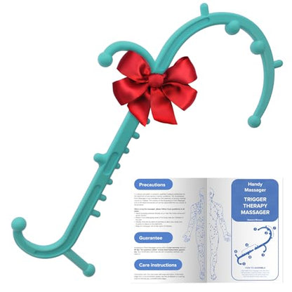 Ranarose Deep Tissue Back & Neck Massager - Back Massager Stick for Pain Relief, Muscle Knot Remover, Trigger Point Massage Tool for Full Body, Shoulders, Legs - Pressure Point Massage Tool - color: Turquoise