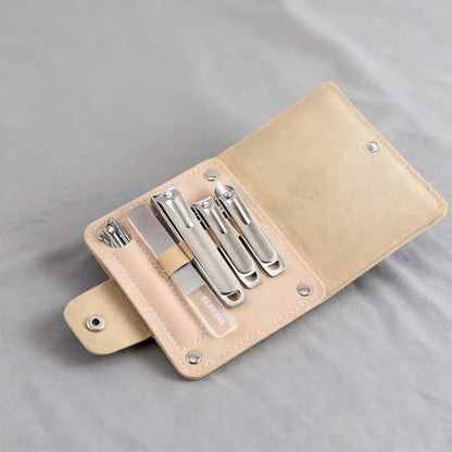 10-Pcs Professional Nail Kit, Complete Nail Cutter Set with Travel Case, Includes Cuticle Trimmer & Nail Design Tools for Men & Women Fingernail Grooming Kit(Khaki)