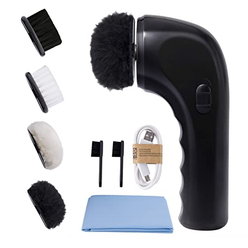 Electric Shoe Shine Kit, Electric Shoe Polisher Brush Shoe Shiner Dust Cleaner Portable Leather Care Kit for Shoes