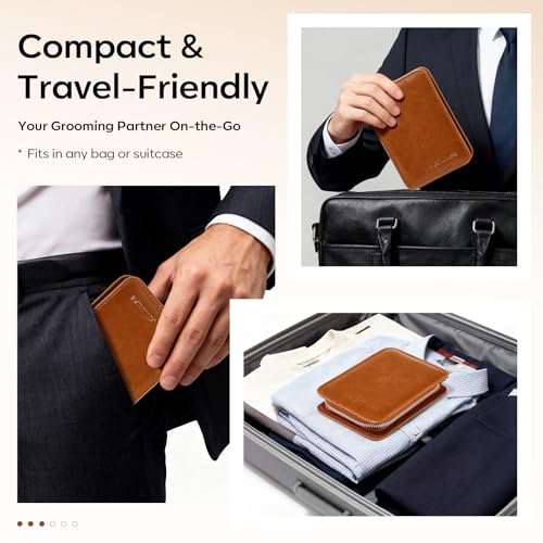 FAMILIFE Manicure Set, Nail Clippers Pedicure Tool, 8 pcs Stainless Steel Manicure Kit Professional Grooming Tool, Nail Kit with Portable Brown Leather Travel Case Luxury Gifts for Men Women - color: Brown-1