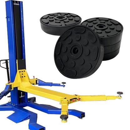 4 Pack of Silunity Car Lift Blocks - Made in Korea - High Density Durable Rubber - Various Thicknesses - Auto Lift Use - Rubber Blocks (Circle, T: 1.0" (24mm)) - size: T: 1.0" (24mm), style: Circle