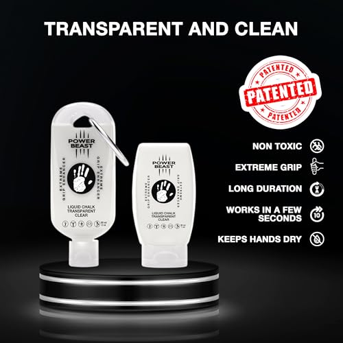 Clear Liquid Chalk, Non Sticky Grip Enhancer, Dry Hands, Transparent Liquid Chalk, Anti-Slip Solution, Dry Grip for Tennis, Golf, Pole Dancing, Gaming, and All Sports - size: 59+30ML