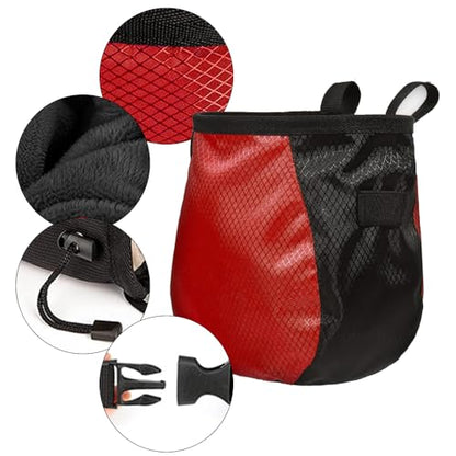 Climbing Chalk Bag - Small Chalk Bag Bouldering for Rock Climbing Chalk Pouch - color: BLACK