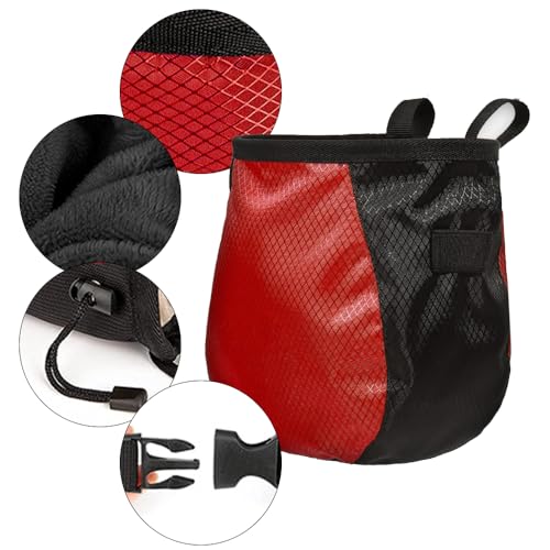 Climbing Chalk Bag - Small Chalk Bag Bouldering for Rock Climbing Chalk Pouch - color: RED