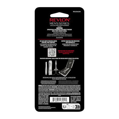 Revlon Nail Clipper for Men, Durable for Tough Fingernail and Toenail Trimming, Ergonomic No-Slip Grip Handle, Stainless Steel, 1 count
