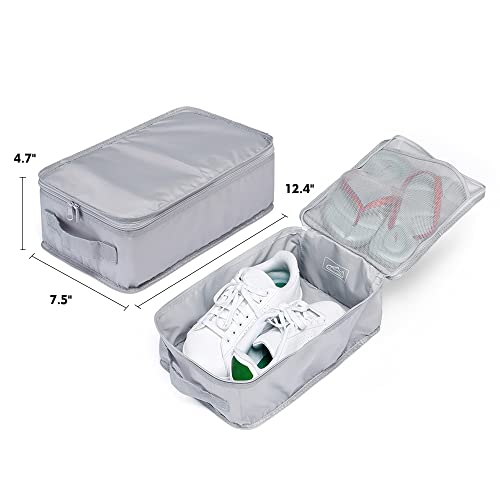 Travel Shoe Bags, Foldable Waterproof Shoe Pouches Organizer-Double Layer (6 Grey Shoe Bags) - color: Grey, size: 6 Packs