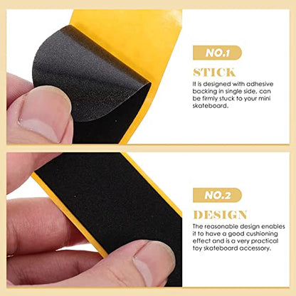 WINDIR 24pcs Grip Tape for Fingerboards,Precut 28×100mm Pro Finger Toys Foam Grip Tape, Professional Black Wooden MiNi Skateboards (24pcs Precut) - color: 24pcs Precut