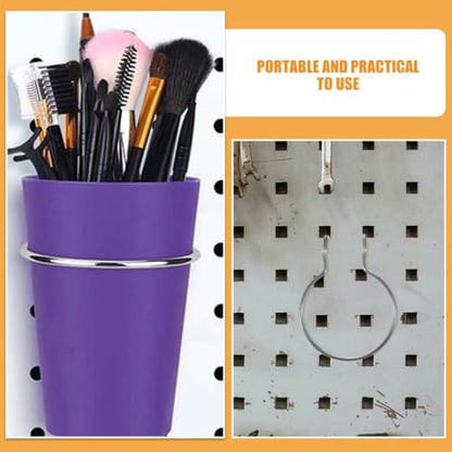 12pcs Metal Pegboard Cup Holder Hooks Heavy Duty Iron Peg Hooks for Shop Storage and Wall Hanging Board Accessories