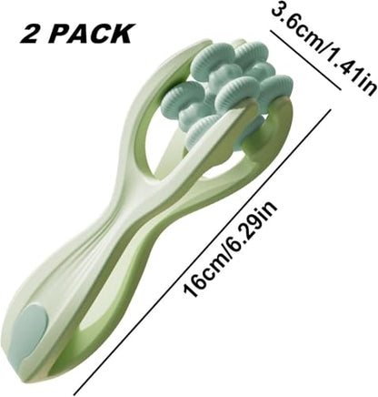 2pcs Finger Massager for Arthritis Pain Relief Manual Roller Green | Hand Thumb Palm Foot Acupressure Massage Tools for Arthritis Massager Mothers Day Gift for Woman - color: Light Green