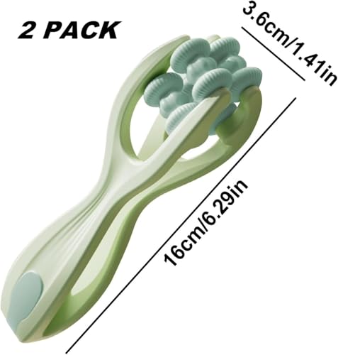 2pcs Finger Massager for Arthritis Pain Relief Manual Roller Green | Hand Thumb Palm Foot Acupressure Massage Tools for Arthritis Massager Mothers Day Gift for Woman - color: Light Green