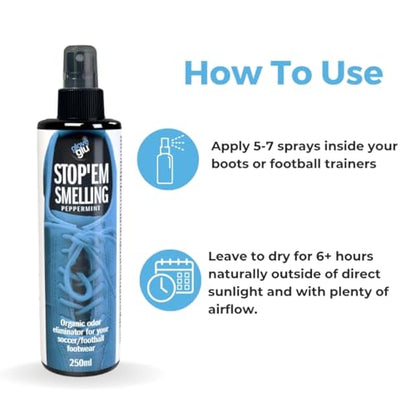 Glove Glu Clean Kick Foam for cleaning soccer boots - size: 8 Fl Oz (Pack of 1), style: Stop'em Smelling Peppermint