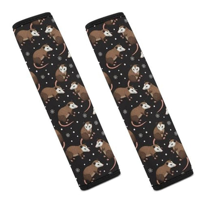 1 Pair Universal Soft and Comfortable Seat Belt Shoulder Pad for Adult Use, Stroller Pushchair High Chair, Possums Opossum Possum Neck Strap Covers, Anti-Slip Pad - color: Pattern 475