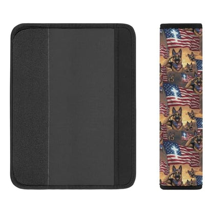 1 Pair Soft Padded Seat Belt Cover for Child, Most Cars, American Flag Patriotic German Shepherd Shoulder Harness Cover, Neck and Shoulder Support - color: Pattern 641