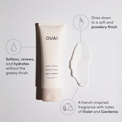 OUAI Hand Cream - Thick, Creamy Balm with Coconut Oil, Murumuru Butter and Shea Butter - Hydrating Moisturizer for Soft Hands - Use Daily to Deeply Nourish Skin (3 Oz) (Pack of 2) - size: 3 Ounce (Pack of 2)
