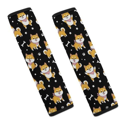 Universal Fit Seat Belt Shoulder Pad for Kids, Car Seats Pushchair Strollers High Chair Pushchair, 1 Pair Shiba Inu Automotive Seat Belt Protector - color: Pattern 36