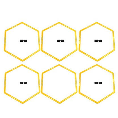 6Pcs Agile Circle Training Set with Link Buckle, Physical Training Hexagonal Step Suit Equipment Multipurpose Application for Basketball,Baseball,Football,Tennis