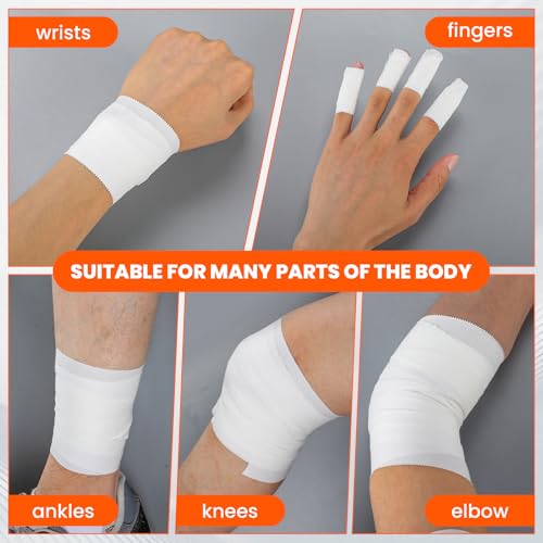 32 Pack Athletic Tape, White Sports Tape for Wrist Ankle Protection, Sports Tape Athletic No Sticky Residue, Easy to Tear Gymnastics Tape for Soccer, Football, Training Supplies (1.5" x 320 Yards) - size: 32P