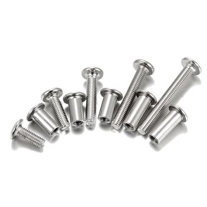 100 Set M6x15/20/30/40/50mm Mixed Sizes Furniture Bolts Metric Hex Screw Bit Set Metal Deck Screws for Furniture Screw Socket Cover Wood Socket Cap Bolt Kit - size: M6x15/20/30/40/50mm