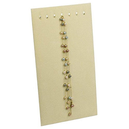 7 Hook Beige Jewelry Necklace and Chain Hang Board
