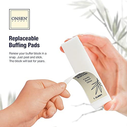 Onsen Secret Nail Care Kit - Includes Cuticle Oil 10ml, Japanese Nail Buffer and Shine Kit - Spa-Quality Manicure - Organic Ingredients - Long-Lasting Shine - Easy & Safe - 1pk - size: Essential Nail Reboot Kit (Oil)