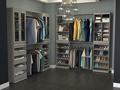 ClosetMaid Modular Storage Shelf Unit with Angled Shoe Shelves, Taupe - color: Taupe