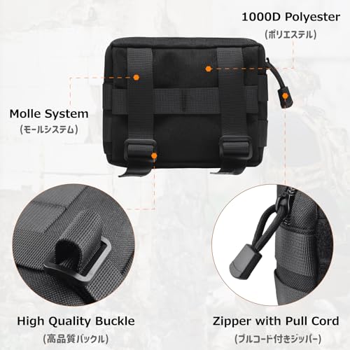 Azarxis Molle Pouches, Tactical Compact EDC Small Utility Pouch Waist Bags Sundries Storage Admin Organize Gear Gadget for Military Backpack - color: #04 Green - 5.91"x4.33" + 6.49"x4.53" - 2 Pack