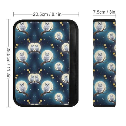 2 Piece Universal Soft and Comfortable Seat Belt Shoulder Pad for Kids, Most Cars, Owls Moon Seat Belt Covers Cushion, Neck and Shoulder Support - color: Pattern 474