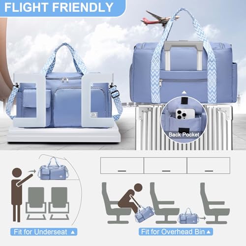 Small Gym Bag for Women, Travel Duffle Bag Carry On Weekender Bag with Shoe Compartment - color: 31#Blue, style: Gym Bag&toiletry Bag
