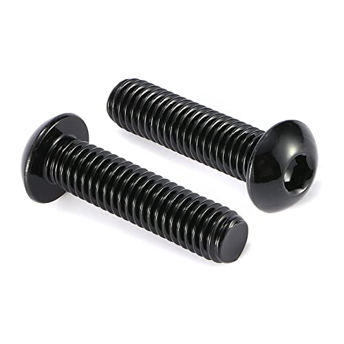 3/8-16 x 1-1/2" Button Head Socket Cap Bolts Screws, 20Pcs 304 Stainless Steel 18-8, Allen Hex Drive, Black Oxide by SG TZH(with Hex Spanner) - size: 3/8-16 x 1-1/2"